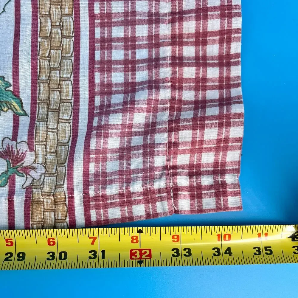 70s Cottagecore Country Kitchen Curtains 1970s Vintage Flowers Butterflies